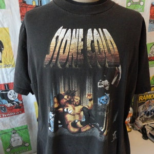 Vintage jaren 90 steenkoude Steve Austin geen huilen jammeren genade WWF worstelen T shirt maat 2XL