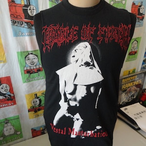 Vintage Cradle of Filth Vestal Masturbation Concert Tour Band Sleeveless T Shirt M