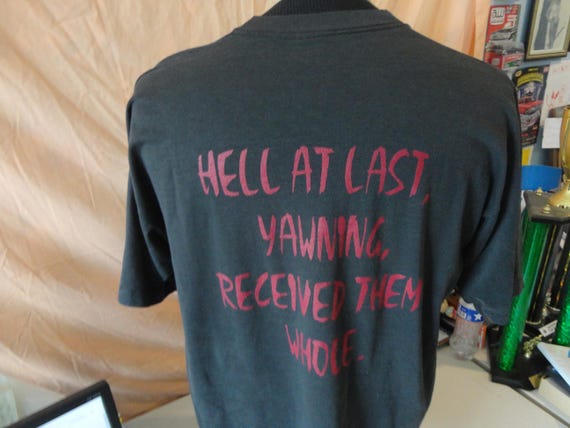 Vintage 90's Milton's Paradise Lost Tee Hell At Last Gustave Doré Art T-Shirt XL View 3