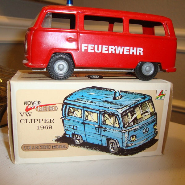 Vintage VW Volkswagen Bus  Clipper 1969 KovAp Retro Collectible Toy car In Box