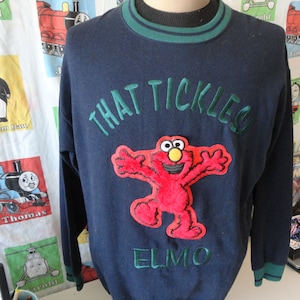 Vintage 90&#39;s ELMO That Tickles Sesame Street Crewneck Sweatshirt Size XL