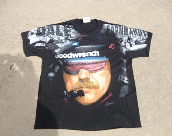 Vintage 90's Dale Earnhardt Nascar Racing AOP All Over Print T Shirt XL