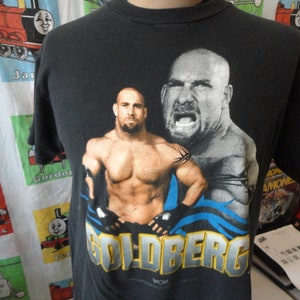 Vintage des années 90 Bill Goldberg WCW Wrestling T-shirt noir Taille L