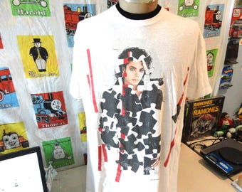 vintage Michael Jackson 1988 BAD pepsi promo original Tour des années 80 Concert T-shirt taille 2XL