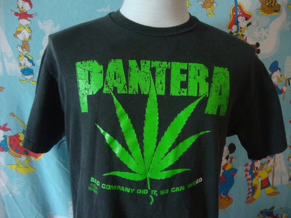 90s PANTERA オリジナル WEED tour Tシャツ 表記L Vintage 90's PANTERA Smoke Weed Vulgar Display of Power Cowboys