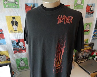 Vintage 90s Slayer 1998 Diabolus In Musica Tour Concert Flame Demon tour t shirt XL