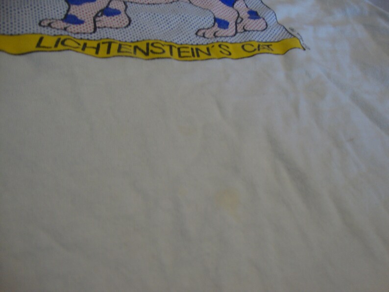 Vintage 80's ROY LICHTENSTEIN'S Cat 1987 Pop Art tee single stitch T Shirt M image 4