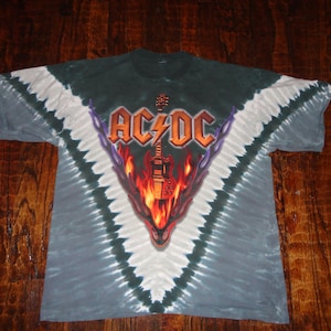 Vintage AC/DC Hell&#39;s Bells Ty Dye T Shirt XL