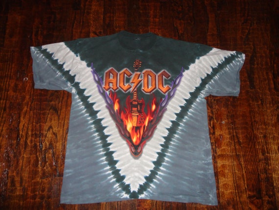 Vintage AC/DC Hell's Bells Ty Dye T Shirt XL - Etsy