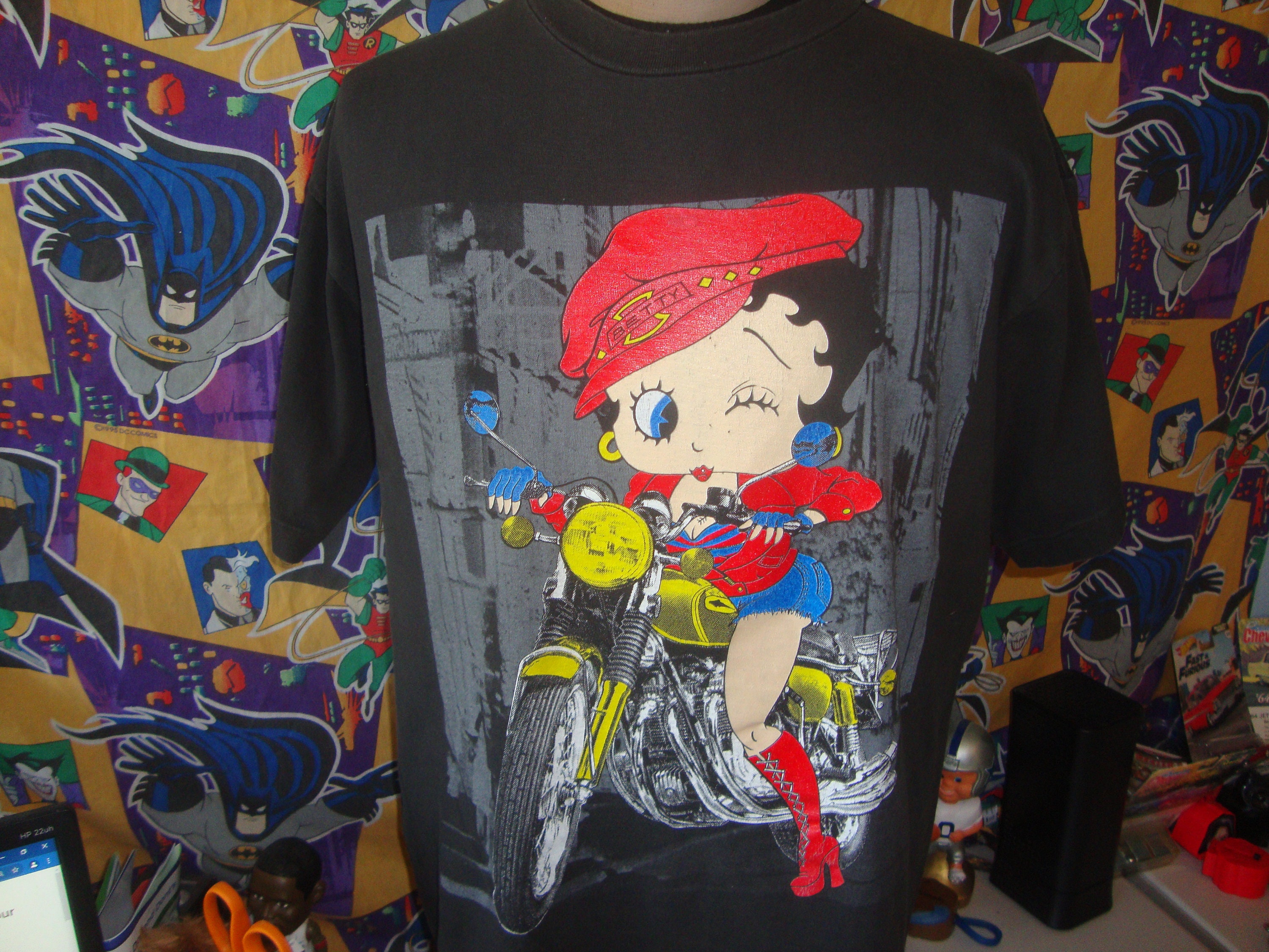 Vintage 90's Betty Boop Cartoon Motorcycle T Shirt XL -  Israel