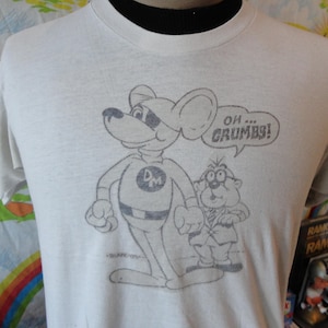 Vintage 80&#39;s Danger Mouse Oh Crumbs Cartoon Single Stitch T Shirt Size M