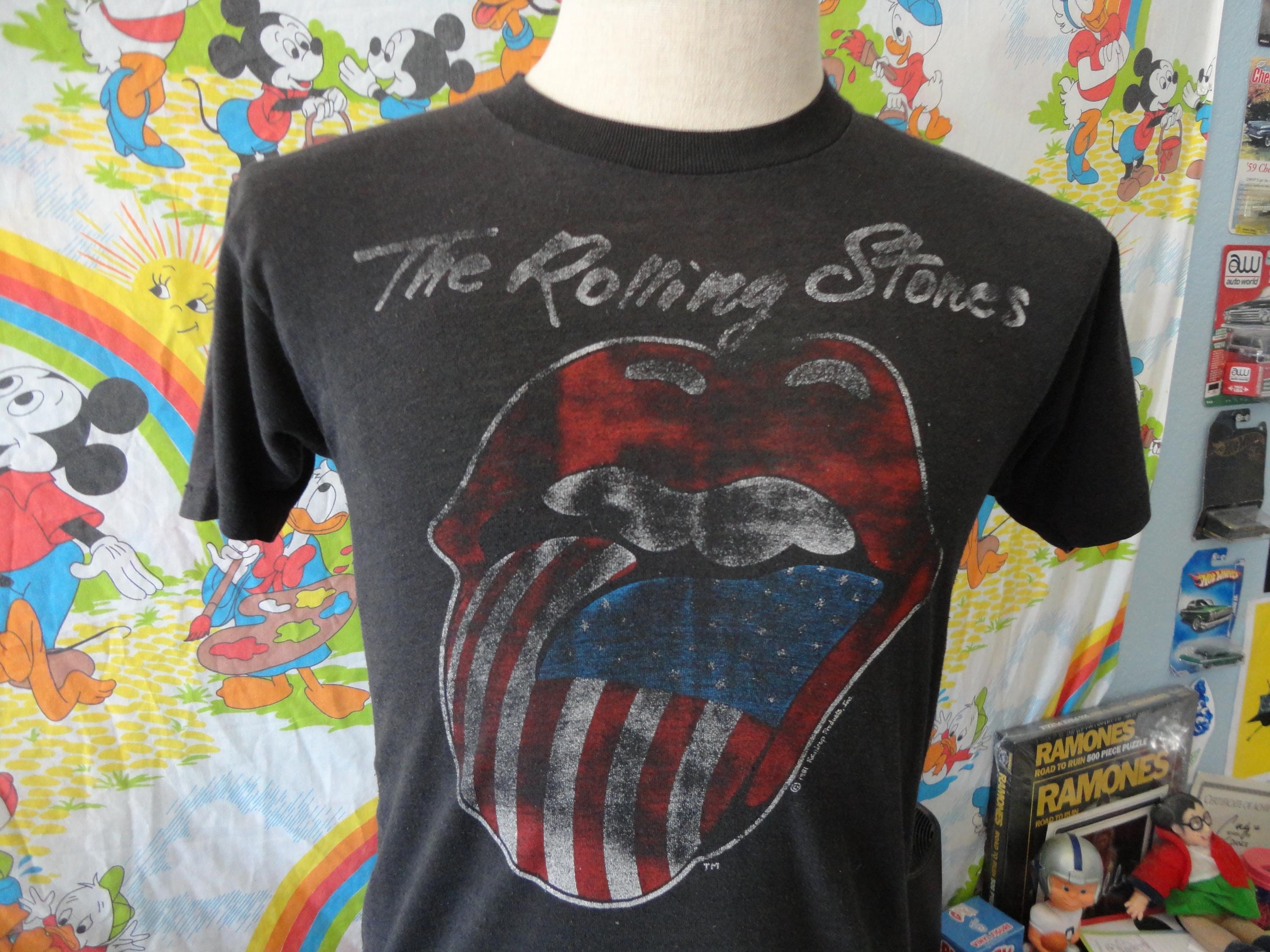 Vintage 80's the Rolling Stones 1981 Original Band Tee Single