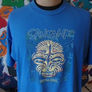 Vintage Carlos Santana Supernatural concert tour T Shirt Size XL
