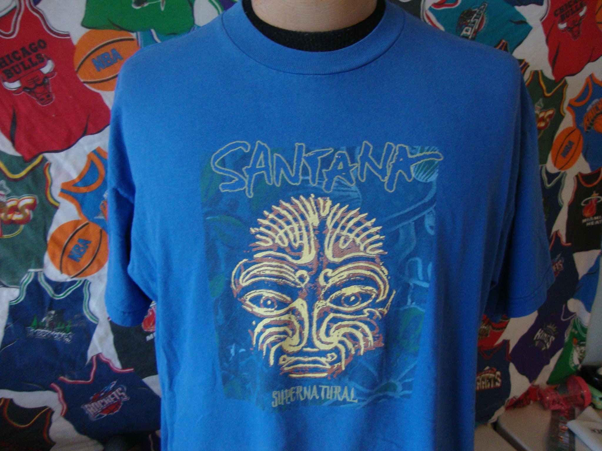 Vintage Carlos Santana Supernatural Concert Tour T Shirt Size XL