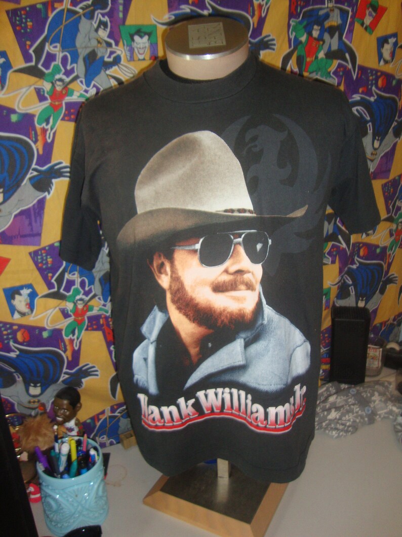 Vintage 90's Hank Williams Jr Tee Concert Tour Southern Thunder T Shirt Size L image 2