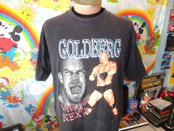 Vintage 90's Bill Goldberg WCW Wrestling T shirt Size XL
