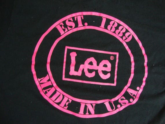 トップス 90's Independent / Lee / made in USA Vintage 90's Lee Jeans Made in USA EST 1889 Florescent Pink