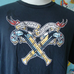 Vintage Horror Pops Baby Lou Tattoo Rockabilly Punk rock concert Tour T shirt XL