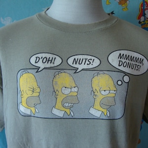 Vintage 90&#39;s The Simpsons Homer Simpson Doughnut  Stanley Desantis T Shirt L