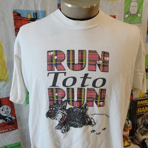 Vintage 1990s Wizard Of Oz Run TOTO Run Single Stitch 90s T shirt Size XL