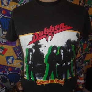 Vintage 80&#39;s Dokken Concert Back For The Attack World 1987 1988 Tour T Shirt S