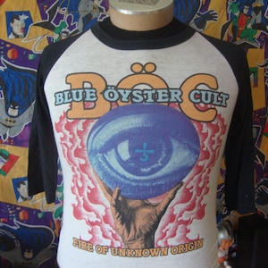 Vintage 80er Blue Oyster Cult 1982 band tee Tournee Raglanärmel T-Shirt S