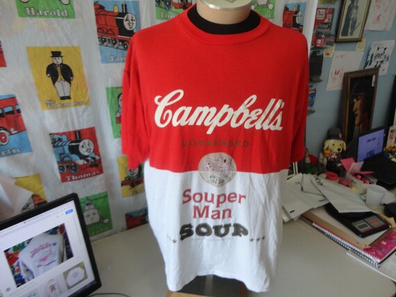 Vintage CAMPBELL'S Super Man Soup AOP All Over Print T Shirt