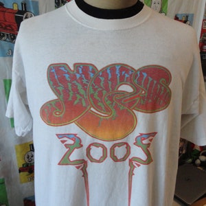 Vintage YES 2002 Tour Concert band tee white T Shirt XL