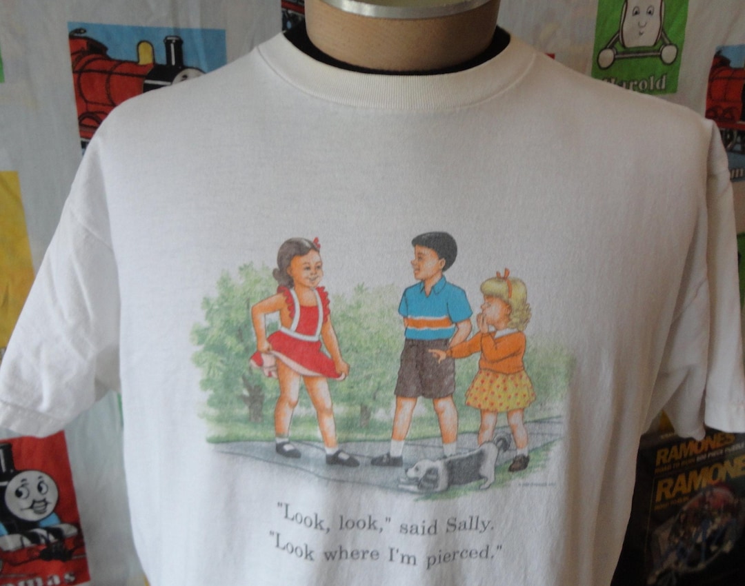 Vintage 90's Dick and Jane Parody Look Said Sally Look Where I'm