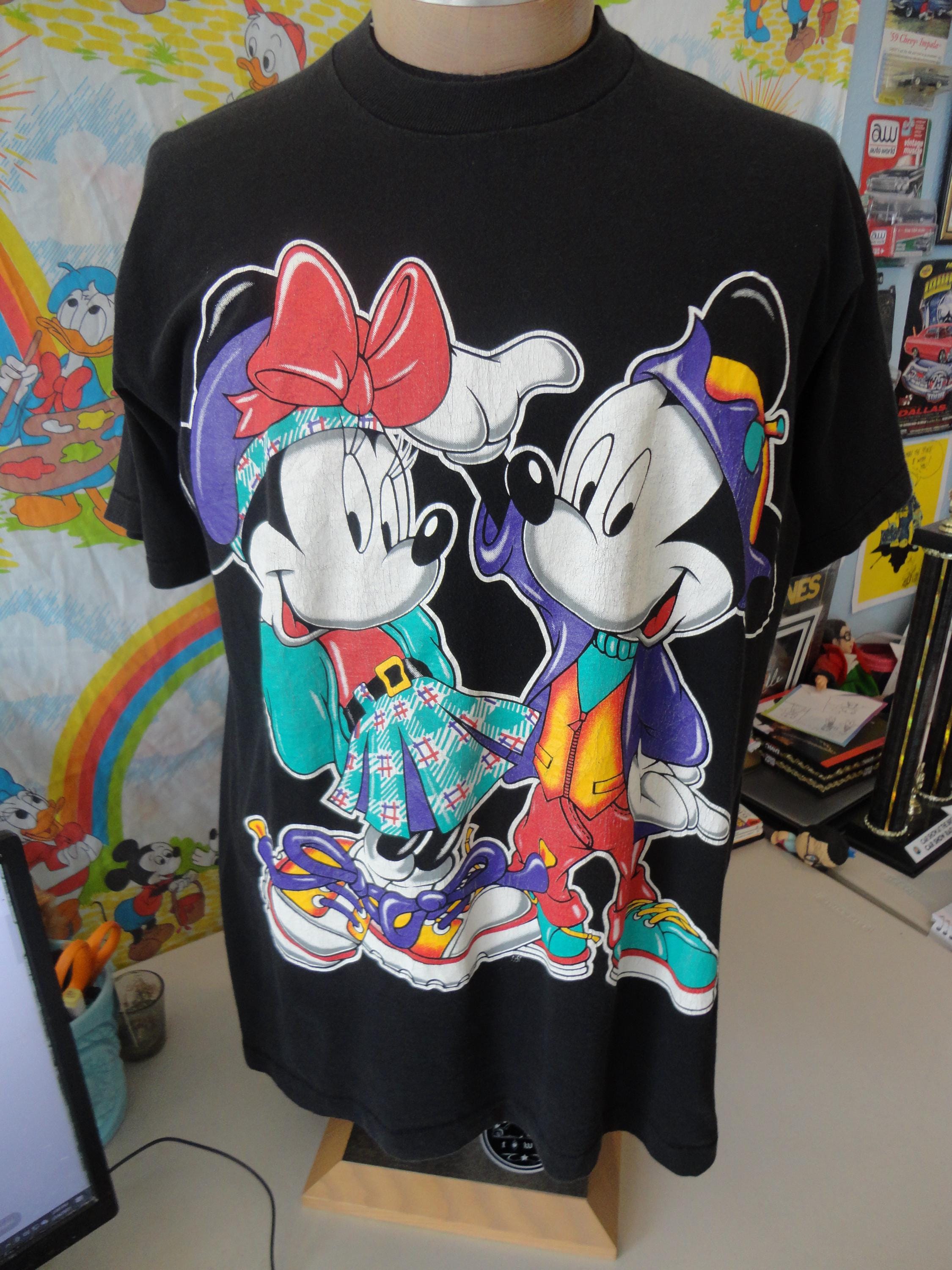 トップス vintage disney mickey parody t shirt 90s Vtg 90s Mickey Mouse Donald Duck T-shirt Red XL Pluto Disney Hip