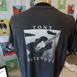 Vintage 80&#39;s Tony Melendez Toe Jam Music Nicaraguan guitar player 1988 Tour T Shirt XL