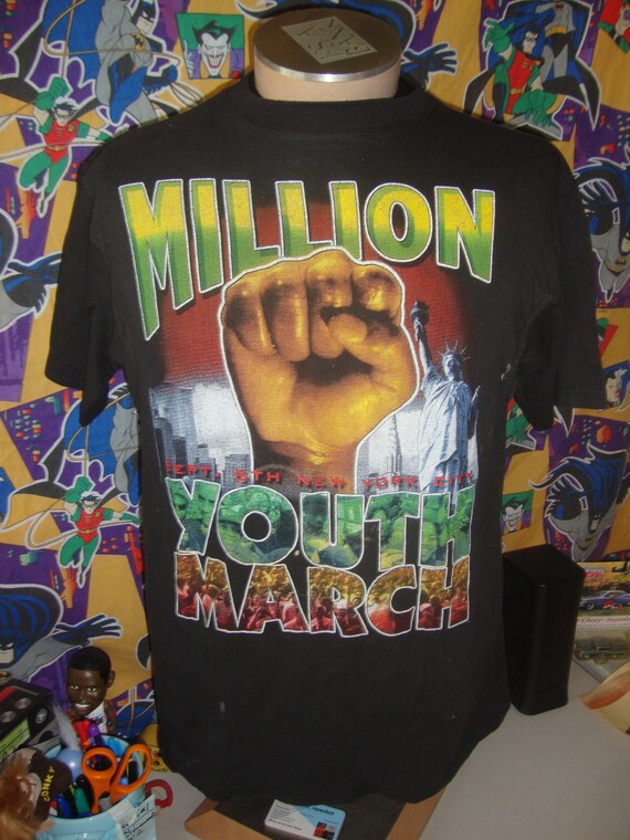 Vintage 90's Million Youth March Rap Tee 1998 Hip Hop… - Gem Vintage 90's Million Youth March Rap Tee 1998 Hip Hop… - Gem