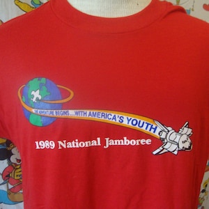 Vintage 80&#39;s Boy Scouts Of America 1989 National Jamboree T Shirt Sz M
