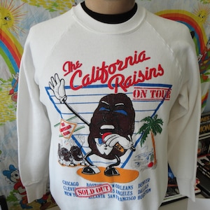 Vintage 80's The California Raisins I Heard It Through The Grapevine On Tour Crewneck Sweatshirt Size M