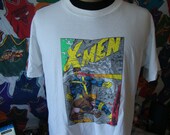 Vintage 1991 X-Men Marvel Comics 90 39 s tee White T Shirt XL