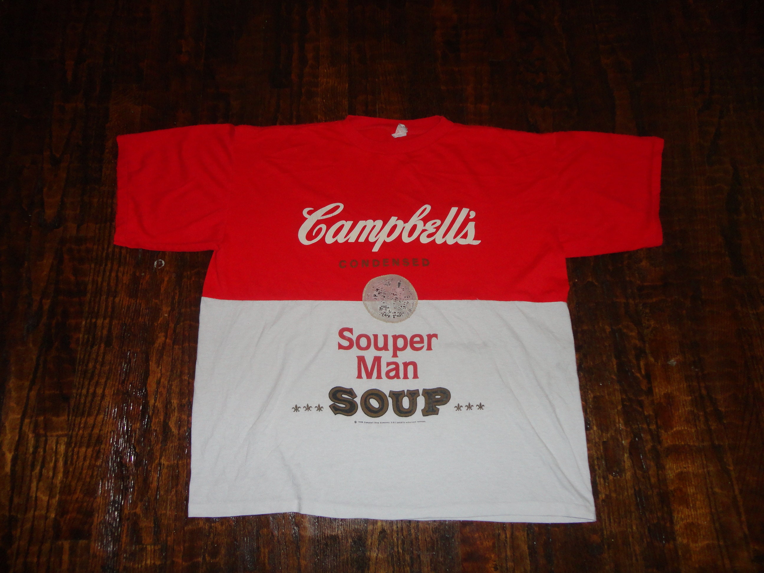 Vintage CAMPBELL'S Super Man Soup AOP All Over Print T Shirt