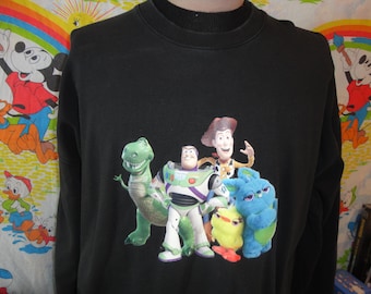 Vintage 90's Walt Disney Toy Story Movie Promo Black Crewneck Sweatshirt Size XL