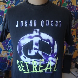 Vintage 90&#39;s Johnny Quest Get Real 1996 T Shirt Size M
