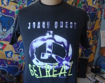 Vintage 90's Johnny Quest Get Real 1996 T Shirt Size M