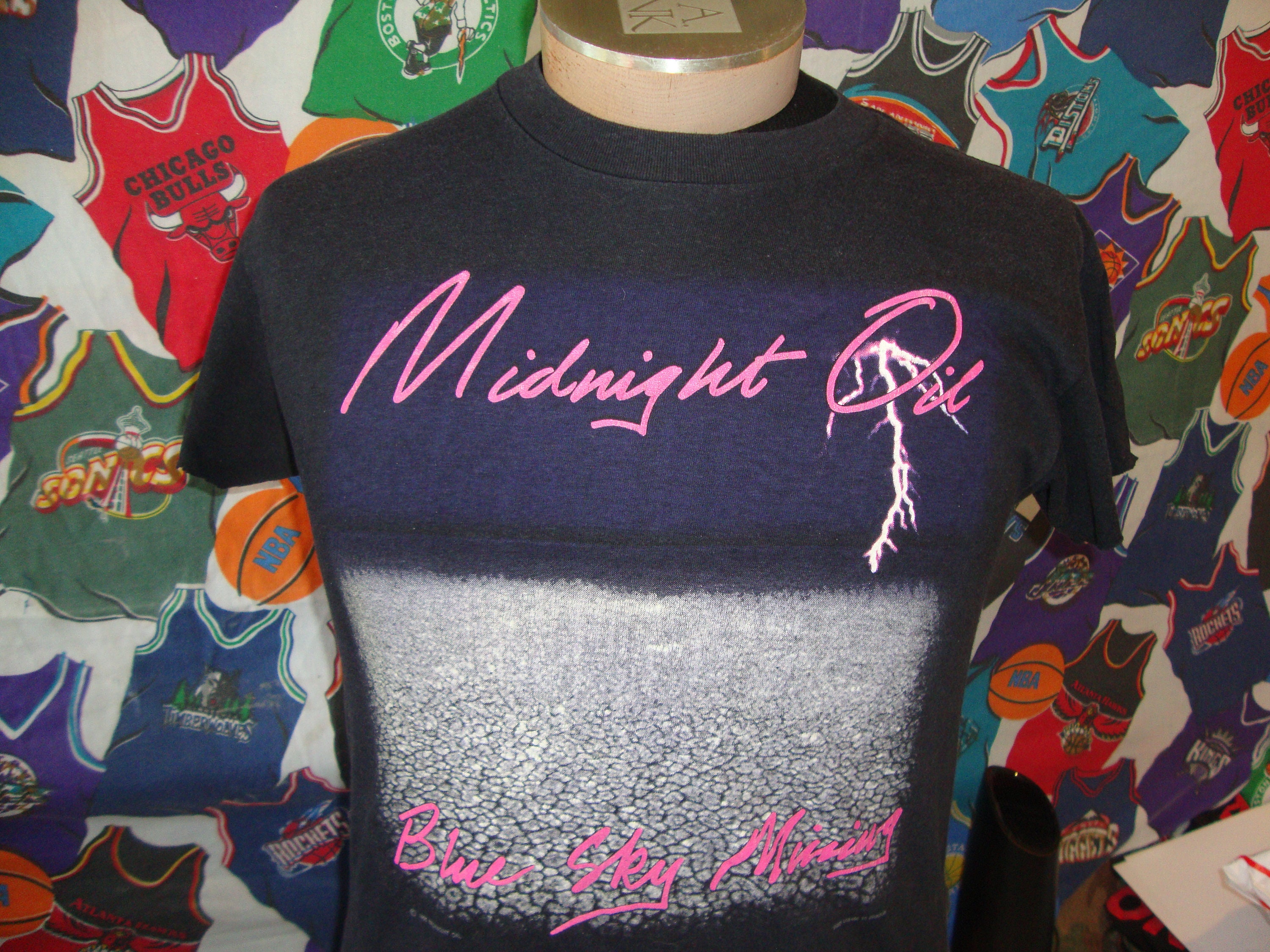 Discover Vintage 90s MIDNIGHT OIL Blue Sky Mining 1990 Tour Brockum T-shirt