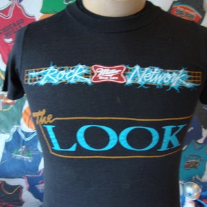 Vintage 80&#39;s The LOOK band tee Miller High Life Rock Network Concert Tour Rare T Shirt Size XS