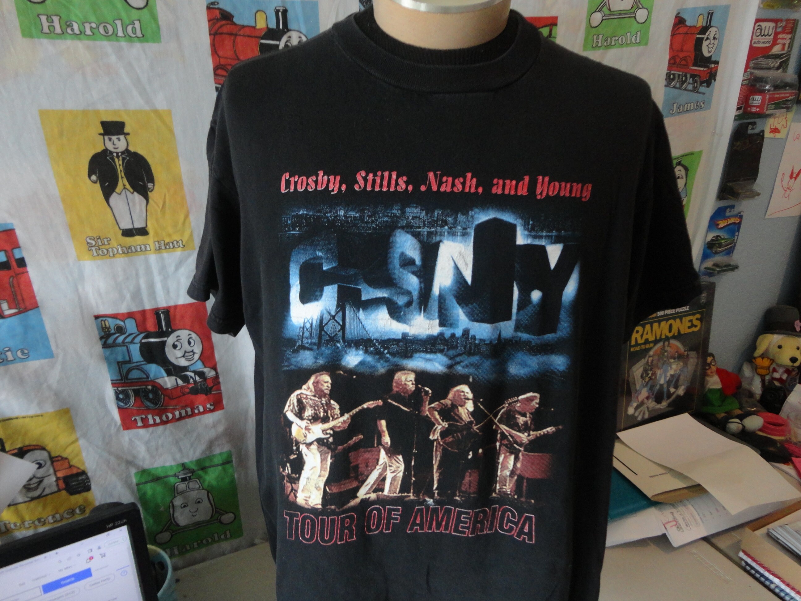 CROSBY STILL NASH & YOUNG Vintage T Shirt 2002 Tour Local
