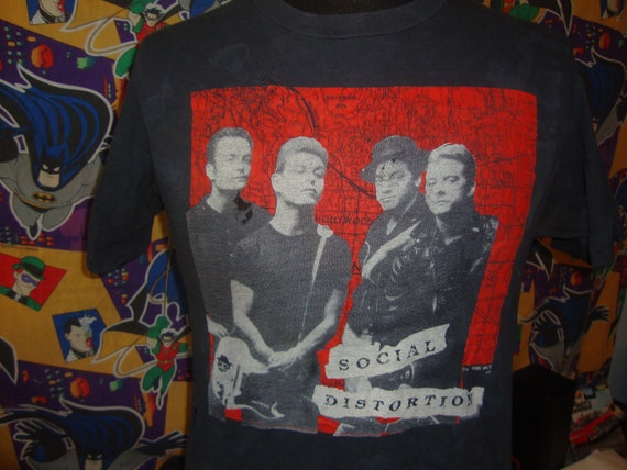 Vintage 80s SOCIAL DISTORTION tシャツ Vintage 80's Social Distortion 1988 Tour Band Tee Concert