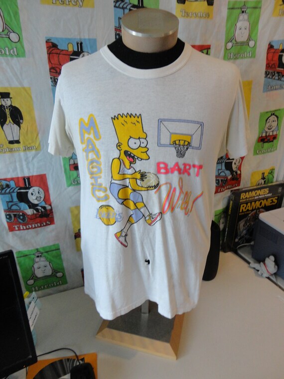 Vintage 80's Bart Simpson Los Angeles Lakers T Shirt… - Gem