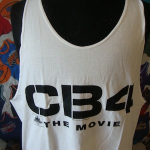 May include: White sleeveless tank top with a black graphic print of "CIB4 THE MOVIE".