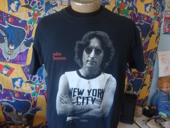 Vintage 90's John Lennon the Beatles New York City Black