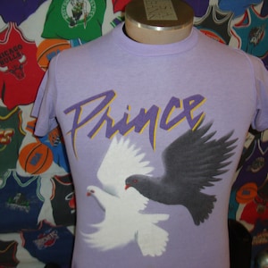 Vintage 80&#39;s Prince and The Revolution Purple Rain Movie Promo 1984 1985 Concert Tour Tee When The Doves Cry Thin T Shirt Size S small