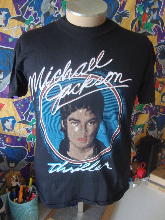 Vintage 80er Michael Jahre Shirt Thriller T Jackson Erwachsene Tour Größe Konzert M