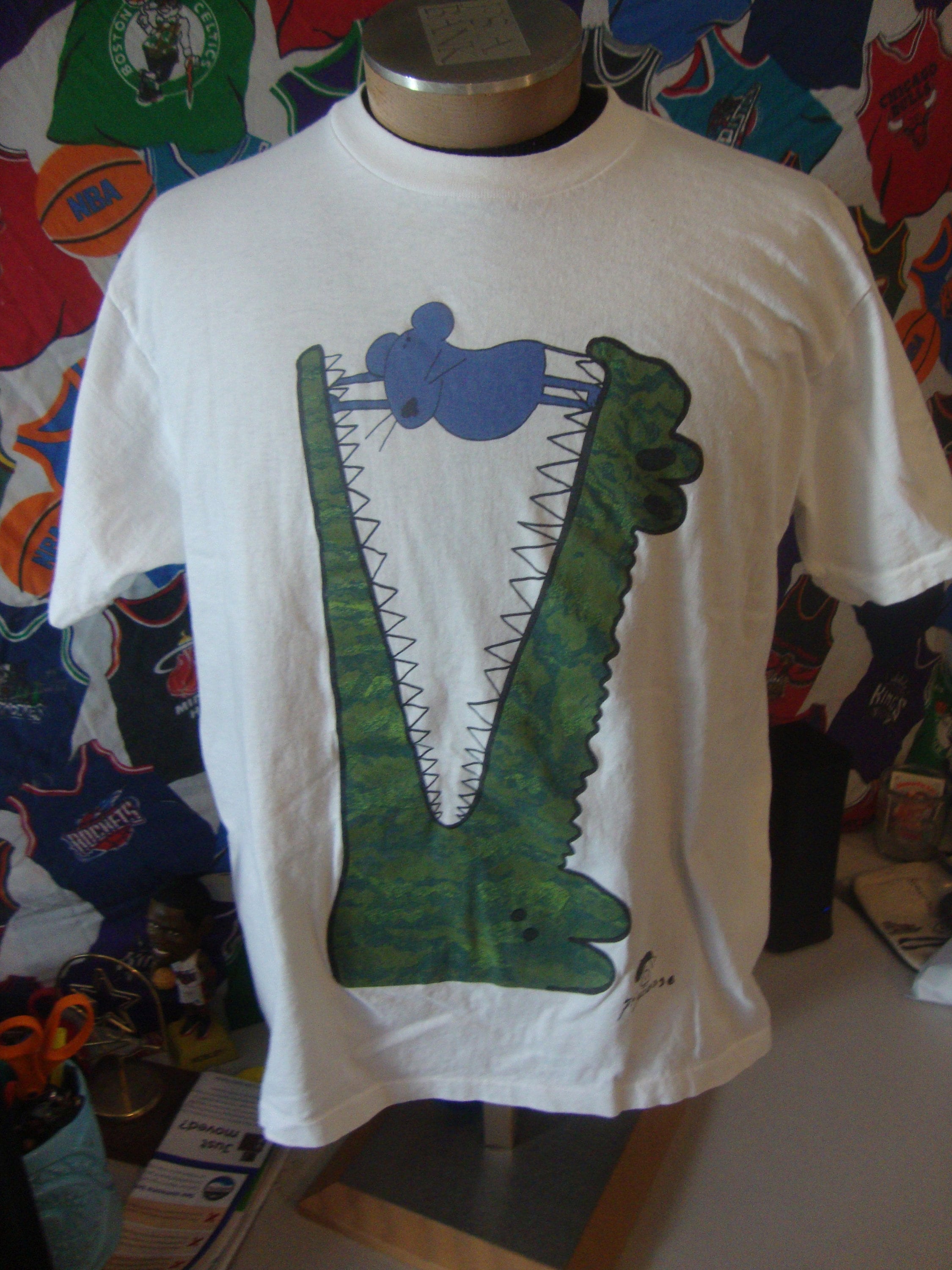 ヴィンテージ 90 年代 PICASSO アート T シャツ Never Give Up