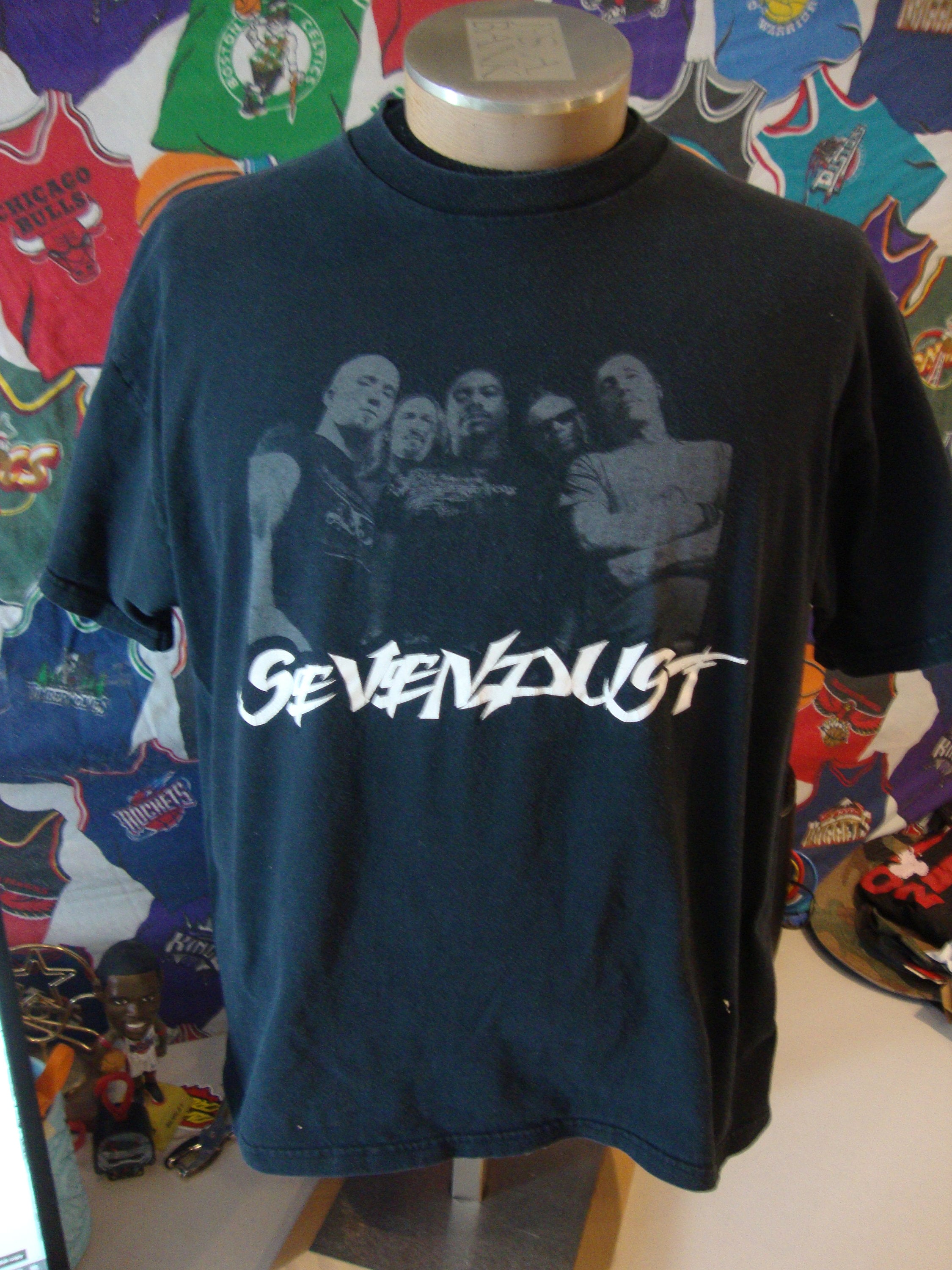 Vintage Sevendust Nu Metal Concert Tour Band Tee Black T